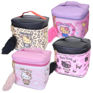 Sanrio 三麗鷗 Hello Kitty 皮質手提化妝包附鏡 (全身款)