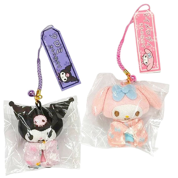 Sanrio 三麗鷗 鈴鐺吊飾娃娃 (和服款) 美樂蒂 酷洛米