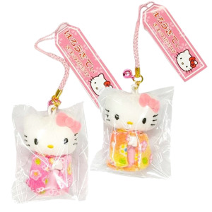 Sanrio 三麗鷗 Hello Kitty 鈴鐺吊飾娃娃 (和服款)