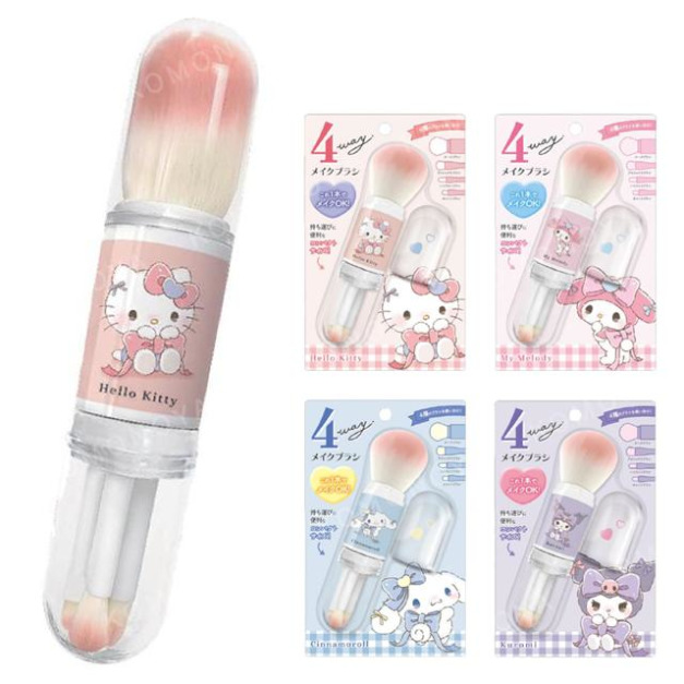 Sanrio 三麗鷗 化妝刷4入組 (緞帶款) Kitty  酷洛米 大耳狗 美樂蒂