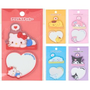 Sanrio 三麗鷗 壓克力造型鏡貼2入組 (趴姿款) Kitty 布丁狗 大耳狗 酷洛米