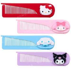 Sanrio 三麗鷗 塑膠摺疊尖尾扁梳 (大臉款) Kitty 美樂蒂 大耳狗 酷洛米