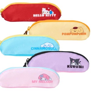 Sanrio 三麗鷗 尼龍細長拉鍊筆袋 (趴姿款) Kitty 布丁狗 大耳狗 酷洛米