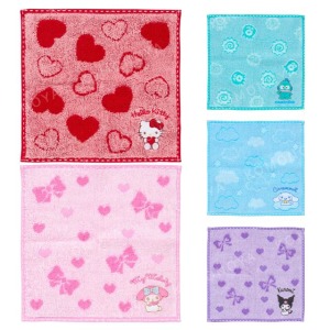 Sanrio 三麗鷗 棉質方巾 20x20cm (滿版圖案款) Kitty 美樂蒂 大耳狗 漢頓