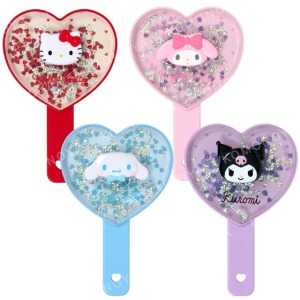 Sanrio 三麗鷗 愛心造型流沙手拿鏡 (大臉款) Kitty 美樂蒂 大耳狗 酷洛米