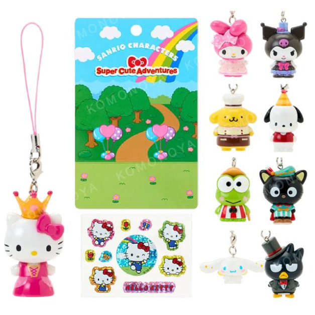 Sanrio 三麗鷗 造型公仔吊飾附貼紙組 (超可愛冒險) Kitty 布丁狗 大耳狗