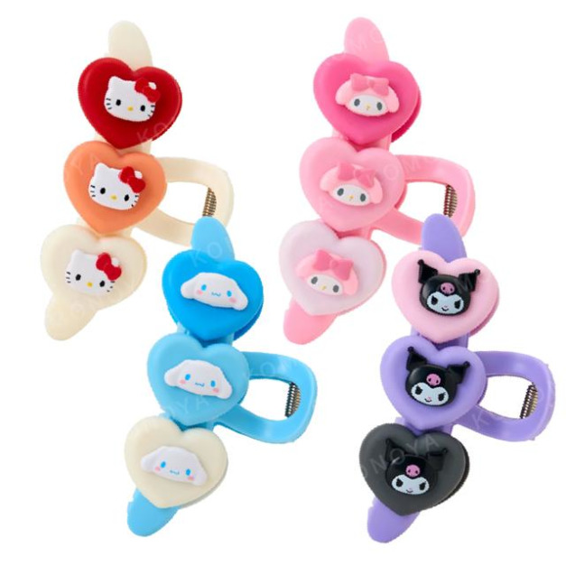 Sanrio 三麗鷗 造型鯊魚夾 (愛心款) Kitty 美樂蒂 大耳狗 酷洛米
