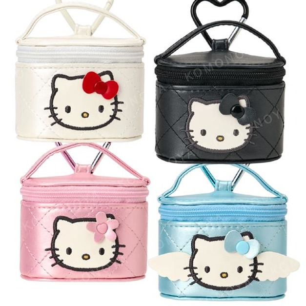 Sanrio 三麗鷗 Hello Kitty 皮質絎縫飾品收納包附扣環 (迷你小物系列)