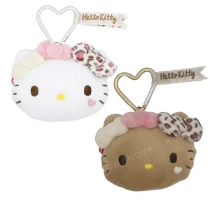 Sanrio 三麗鷗 Hello Kitty 絨毛造型零錢包吊飾 (豹紋款)
