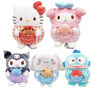Sanrio 三麗鷗 絨毛玩偶娃娃 (格紋好友款) Kitty 美樂蒂 大耳狗 人魚漢頓