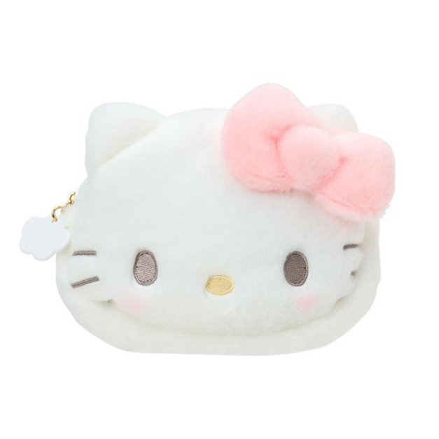 ▲新品特價 Sanrio 三麗鷗 Hello Kitty 絨毛大臉拉鍊化妝包 (軟綿綿白雲)
