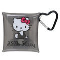 Sanrio 三麗鷗 Hello Kitty PVC扣式收納包附扣環 (黑坐姿款)