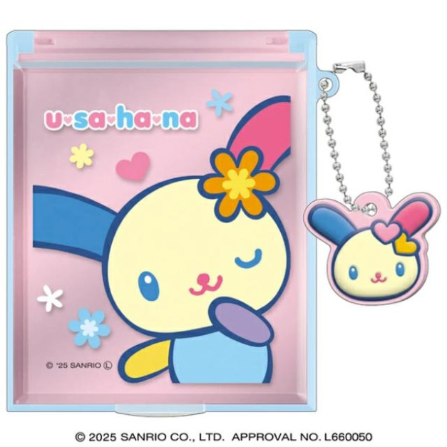 Sanrio 三麗鷗 花小兔 塑膠方形隨身鏡附吊飾 (眨眼款)