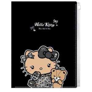 Sanrio 三麗鷗 Hello Kitty A4 6+1多功能資料夾 (黑時尚女孩款)