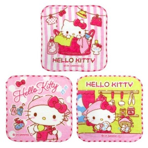 Sanrio 三麗鷗 純棉方巾3入組 16x16cm (家事款)