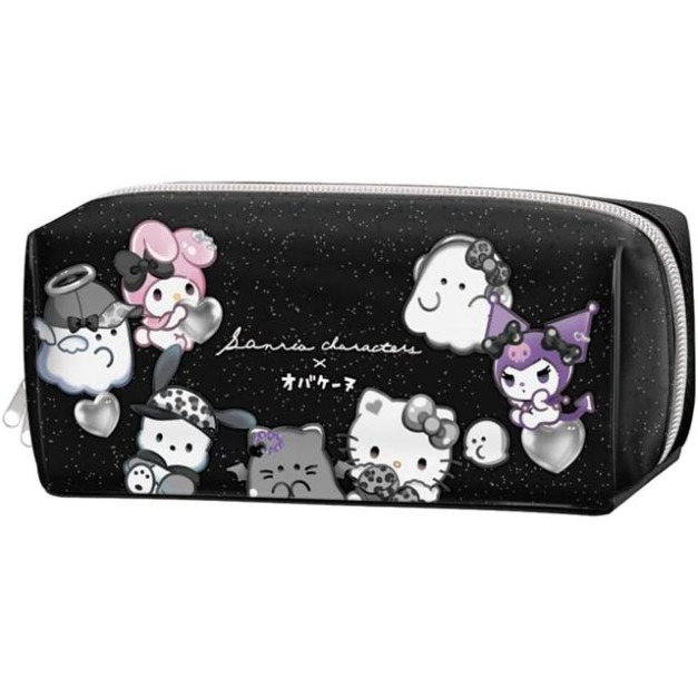 Sanrio 三麗鷗 x Obakenu 皮質方形拉鍊筆袋 (黑款)