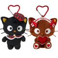 Sanrio 三麗鷗 巧克貓 愛心扣環絨毛吊飾 (格紋/愛心款)