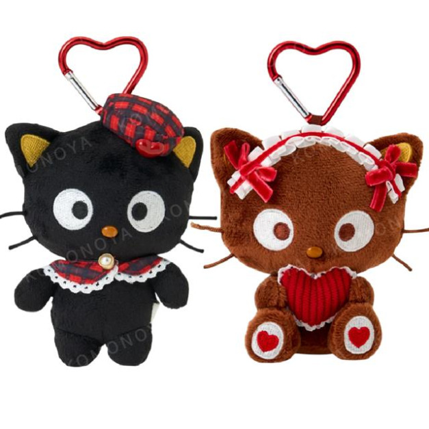 Sanrio 三麗鷗 巧克貓 愛心扣環絨毛吊飾 (格紋/愛心款)