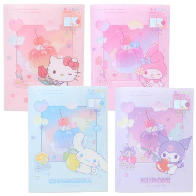 Sanrio 三麗鷗 A4 雙開資料夾 (果凍款) Kitty 大耳狗 酷洛米 美樂蒂