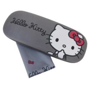Sanrio 三麗鷗 Hello Kitty 眼鏡盒附拭鏡布 (灰款)