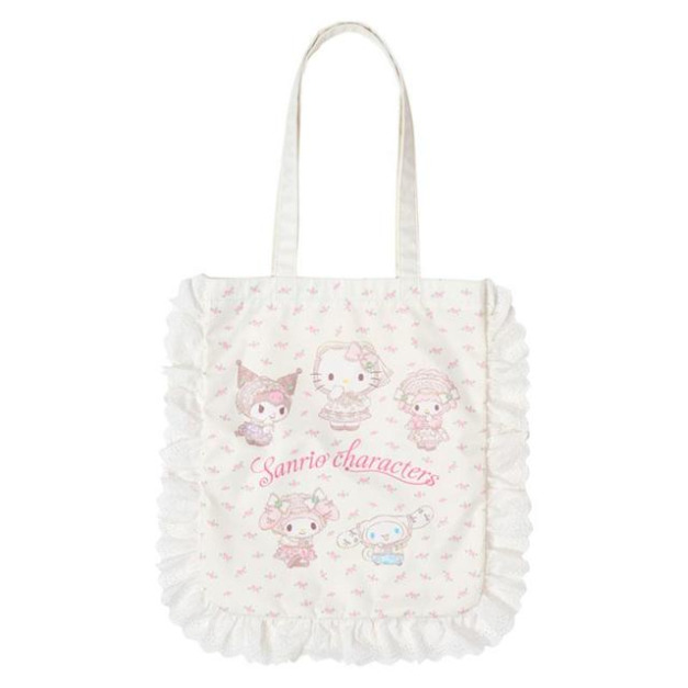 ▲新品特價 Sanrio 三麗鷗 棉質直式肩背袋 (蕾絲森林系)