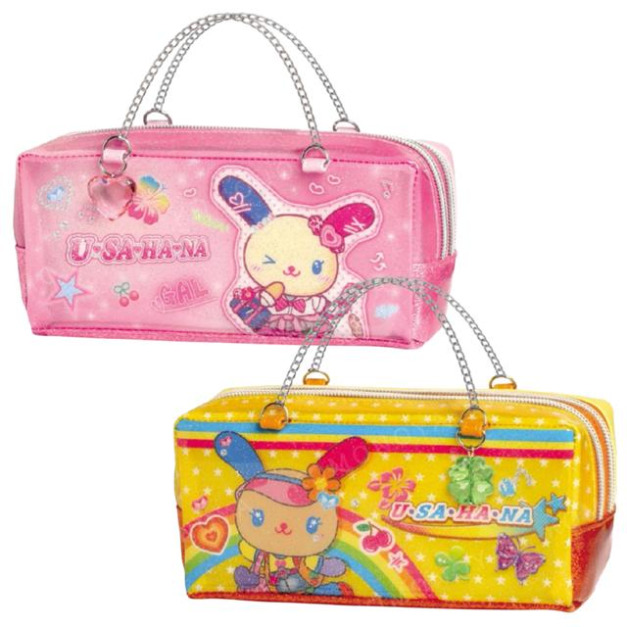 Sanrio 三麗鷗 花小兔 皮質方形拉鍊筆袋 (古銅辣妹系列)