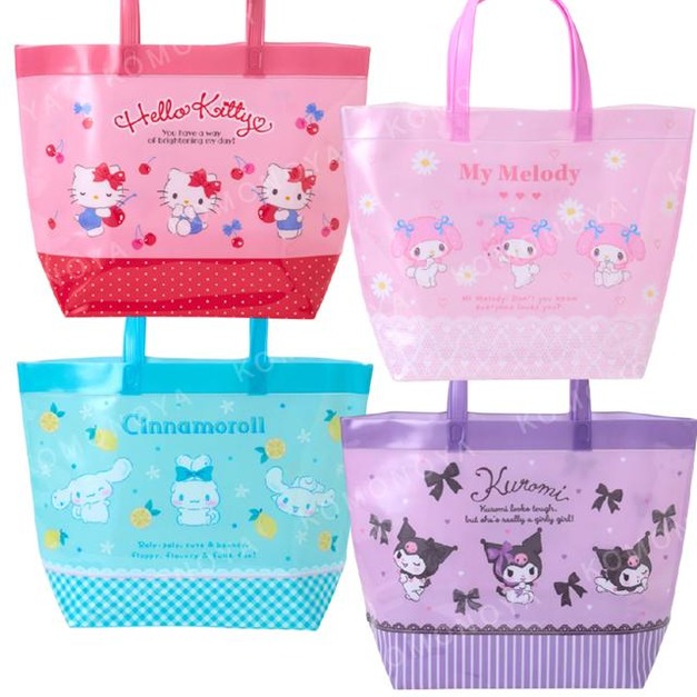 Sanrio 三麗鷗 PVC防水海灘袋 (蝴蝶結款) Kitty 美樂蒂 大耳狗 酷洛米