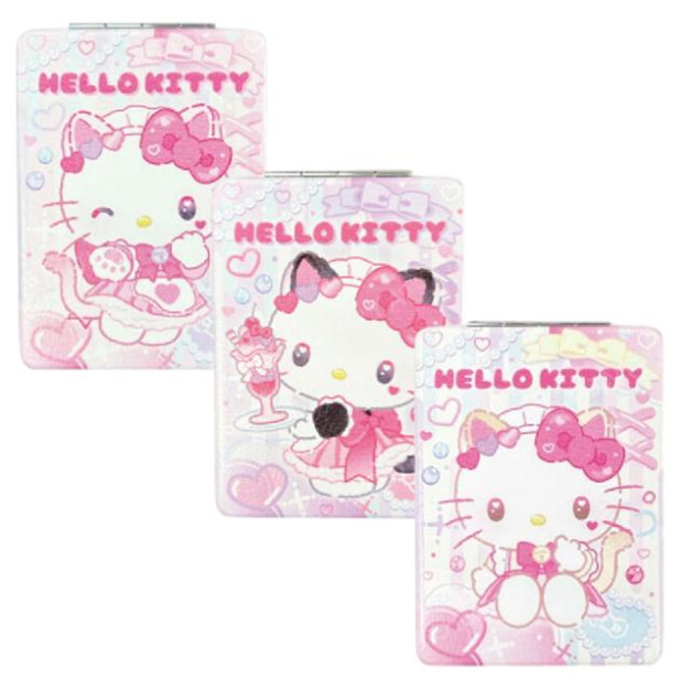 Sanrio 三麗鷗 Hello Kitty 皮質方形折疊鏡 (貓貓女僕)