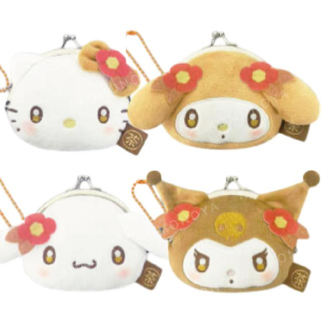 Sanrio 三麗鷗 造型口金零錢包吊飾 (焙茶系列) Kitty 美樂蒂 大耳狗 酷洛米