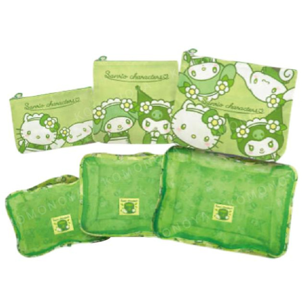 Sanrio 三麗鷗 旅行收納包6入組 (抹茶系列)