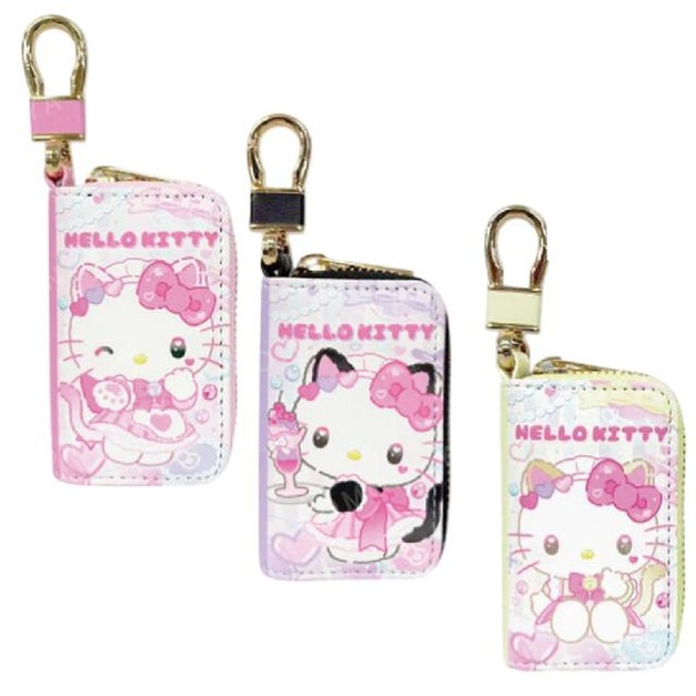 Sanrio 三麗鷗 Hello Kitty 皮質車用鑰匙包 (貓貓女僕)