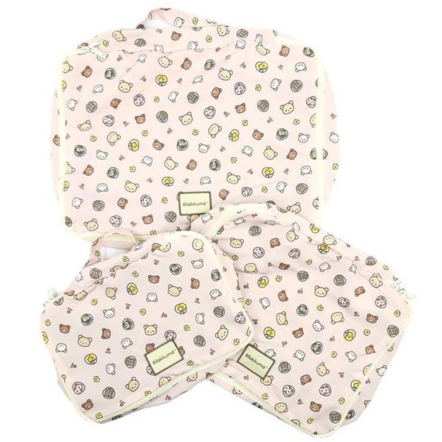 San-X 拉拉熊 旅行收納包3入組 (粉滿版款)