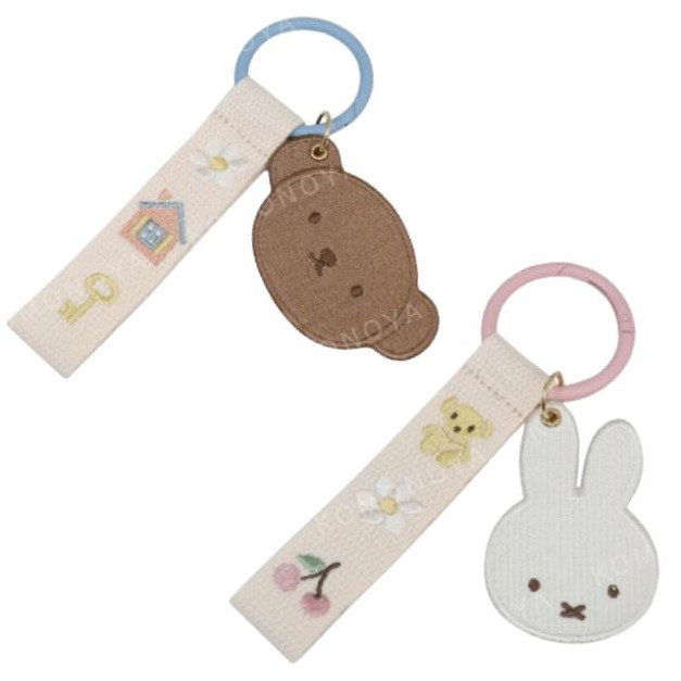 米飛兔 刺繡造型標籤鑰匙圈 (大臉款) 米飛兔 波里斯熊