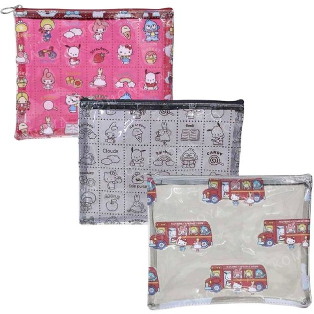 Sanrio 三麗鷗大集合 PVC拉鍊收納袋 (滿版動作款)