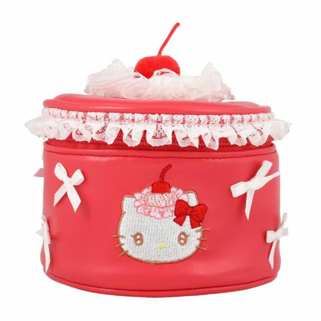 ▲新品特價 Sanrio 三麗鷗 粧美堂 Hello Kitty 蛋糕造型皮質化妝包 (櫻桃鮮奶油)