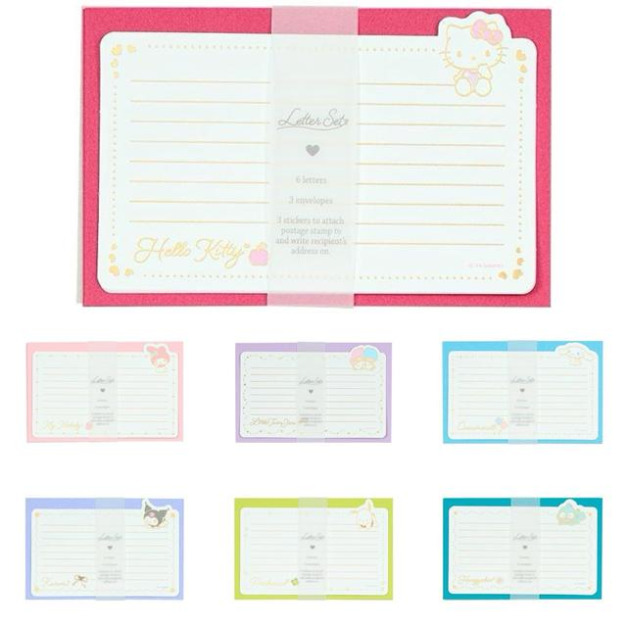 Sanrio 三麗鷗 萬用信紙組 (左下名字款) Kitty 美樂蒂 酷洛米 布丁狗 大耳狗