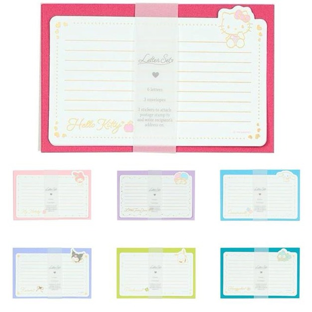 Sanrio 三麗鷗 萬用信紙組 (左下名字款) Kitty 美樂蒂 酷洛米 布丁狗 大耳狗
