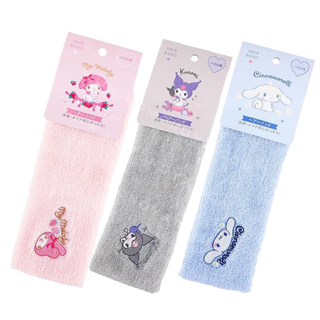 Sanrio 三麗鷗 絨毛吸水洗臉帶 (刺繡大臉款) 美樂蒂 酷洛米 大耳狗