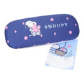 史努比 眼鏡盒附拭鏡布 (藍滿版櫻花款)