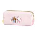 Sanrio 三麗鷗 蜜糖邦尼 皮質方形雙拉鍊筆袋 (蝴蝶結款)