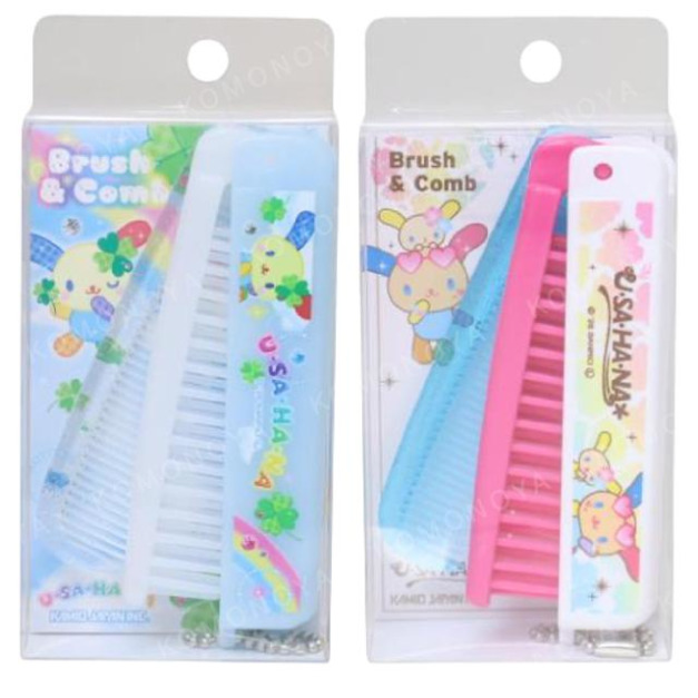 Sanrio 三麗鷗 花小兔 兩用折疊梳 (幸運草/曬黑)