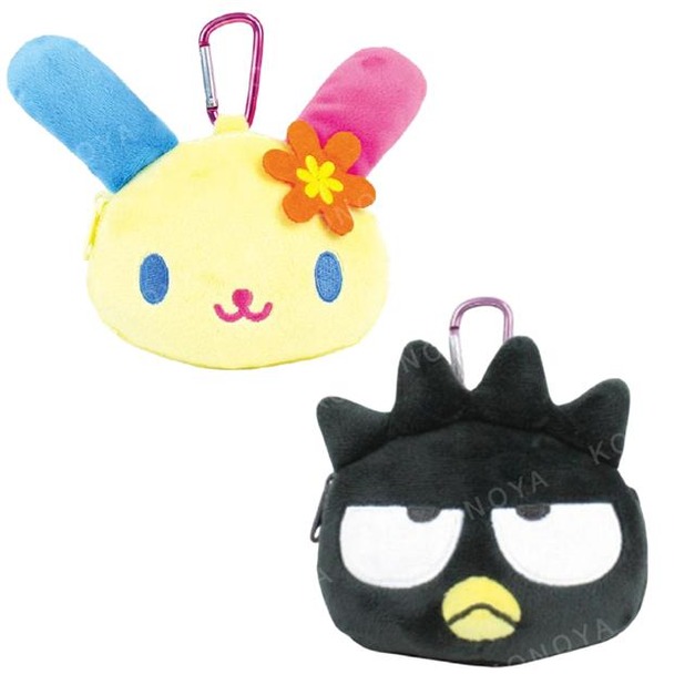 Sanrio 三麗鷗 絨毛造型零錢包吊飾 (扶桑花款) 酷企鵝 花小兔