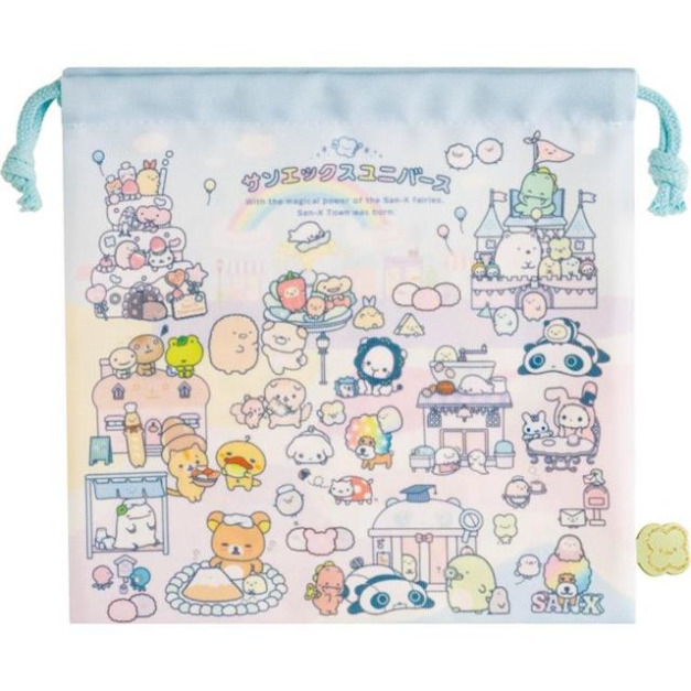 San-X大集合 尼龍束口袋 (藍款)