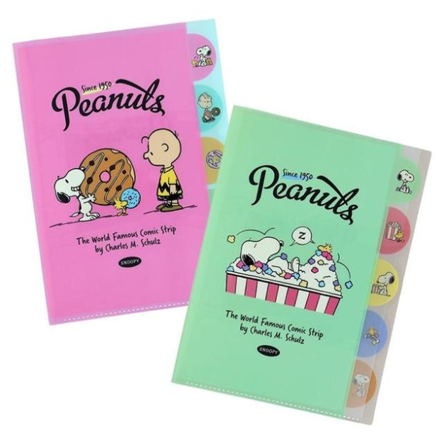 史努比 A4 5層分類資料夾 (爆米花/甜甜圈款)