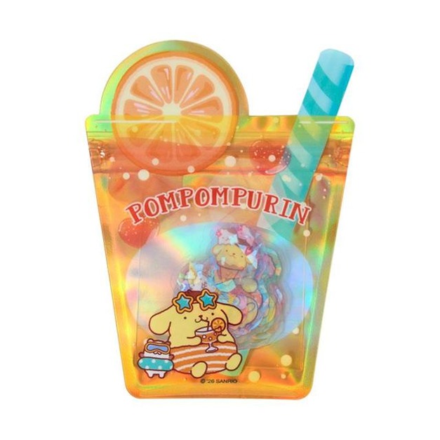 Sanrio 三麗鷗 布丁狗 夾鏈袋造型貼紙組 30枚入 (夏日汽水)