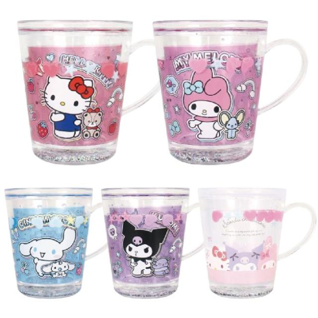 Sanrio 三麗鷗 液體塑膠杯 250ml (表情款) Kitty 美樂蒂 酷洛米 大耳狗