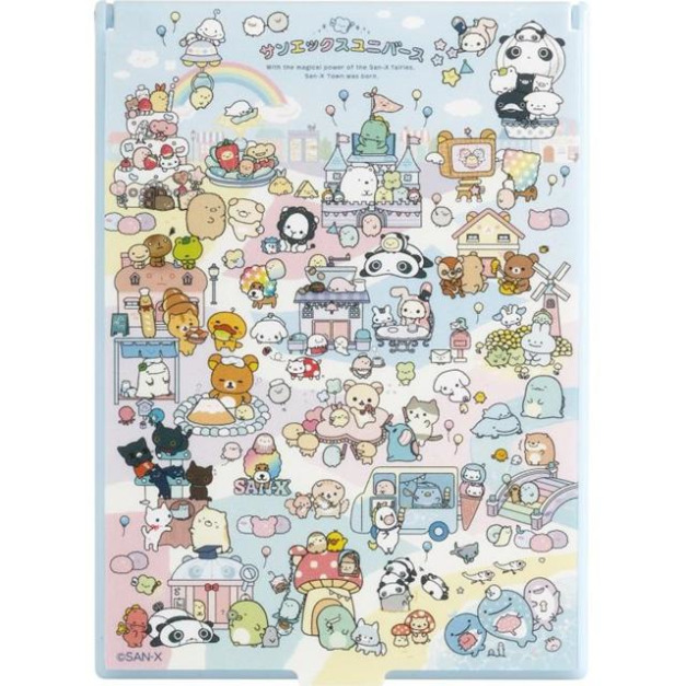 San-X大集合 方形折疊鏡 (藍款)