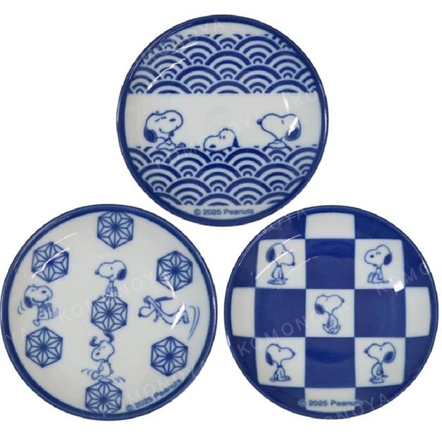 史努比 美濃燒 陶瓷碟 (藍白款)