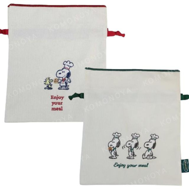 史努比 棉質束口袋 (廚師款)