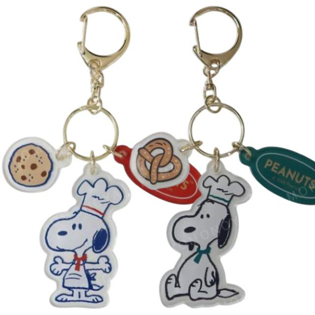 史努比 壓克力三連鑰匙圈 (廚師款)